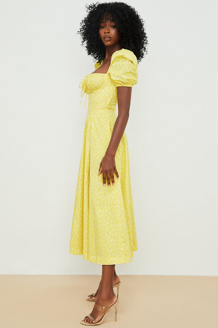 Aviana - Blumenkleid mit Puffärmeln
