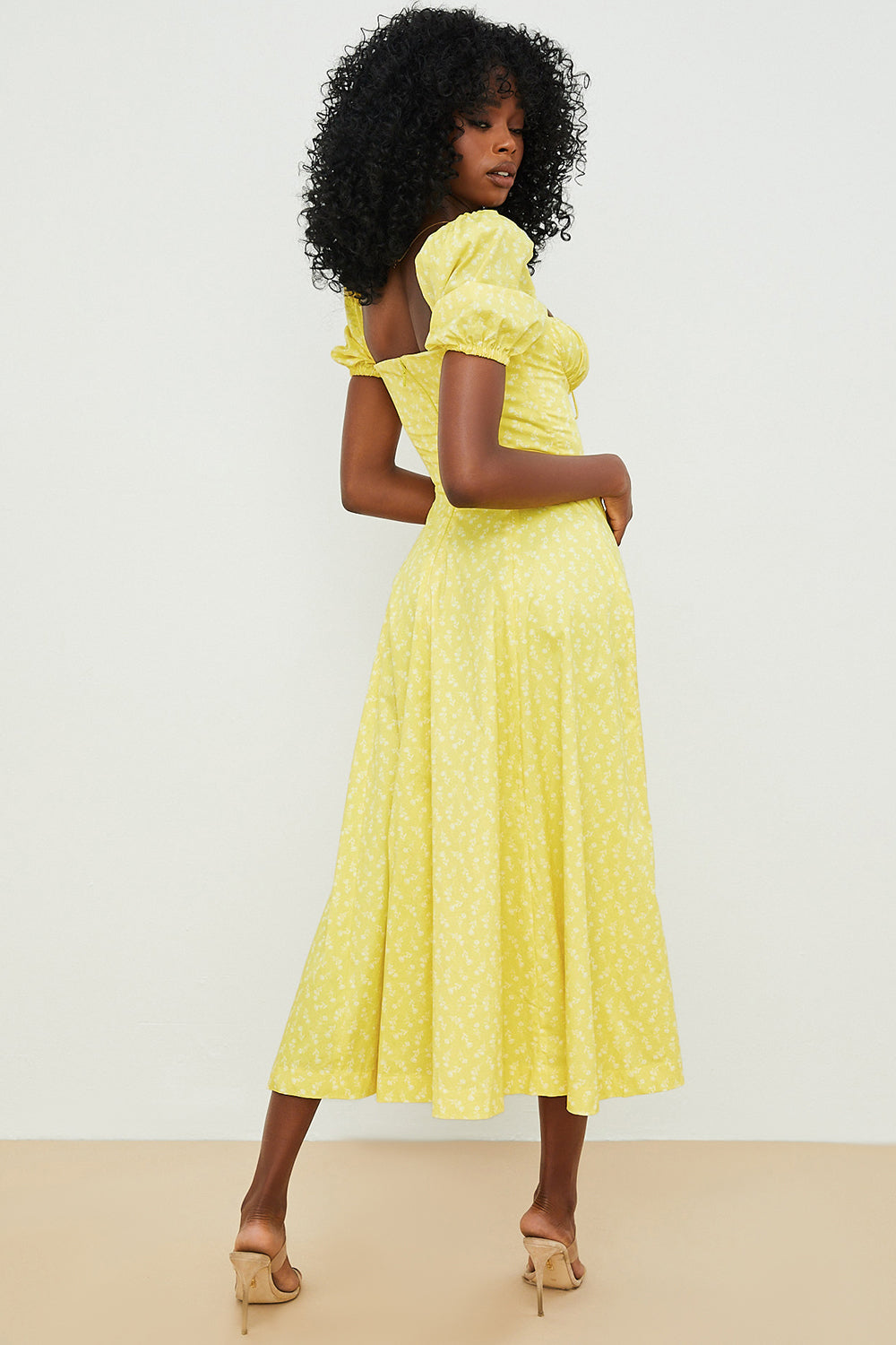 Aviana - Blumenkleid mit Puffärmeln