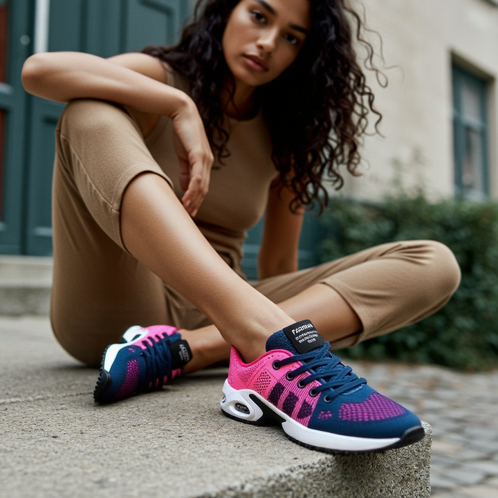 Damen Turnschuhe mit Dämpfung und dicker Sohle