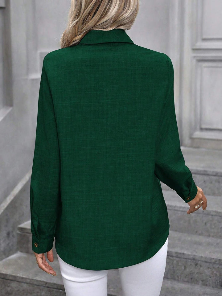 Damen Hemdbluse mit Knopfleiste und langen Ärmeln
