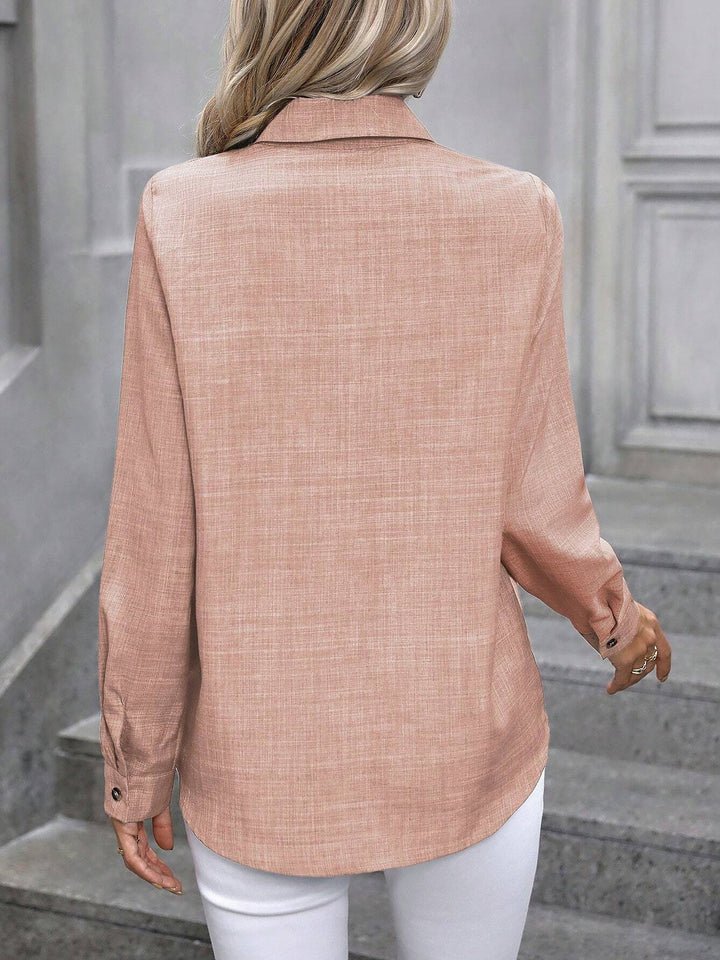 Damen Hemdbluse mit Knopfleiste und langen Ärmeln