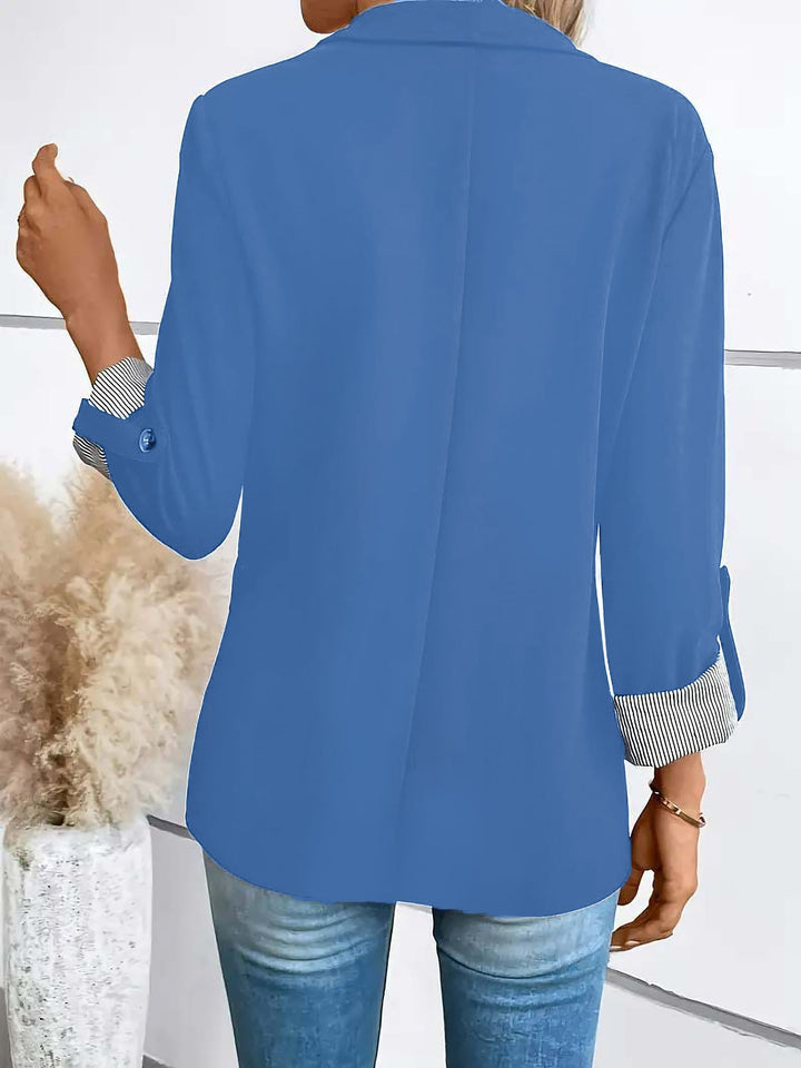 Damen leichter Blazer mit Knopfleiste und Reverskragen