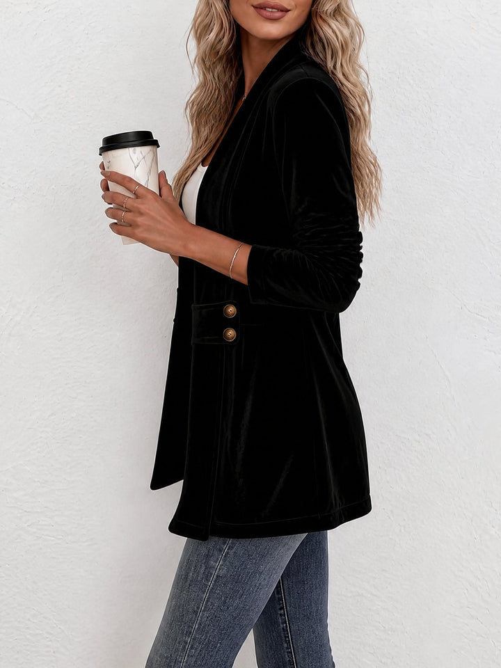Damen doppelreihige Strickjacke mit Zierknöpfen