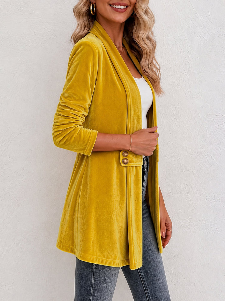 Damen doppelreihige Strickjacke mit Zierknöpfen