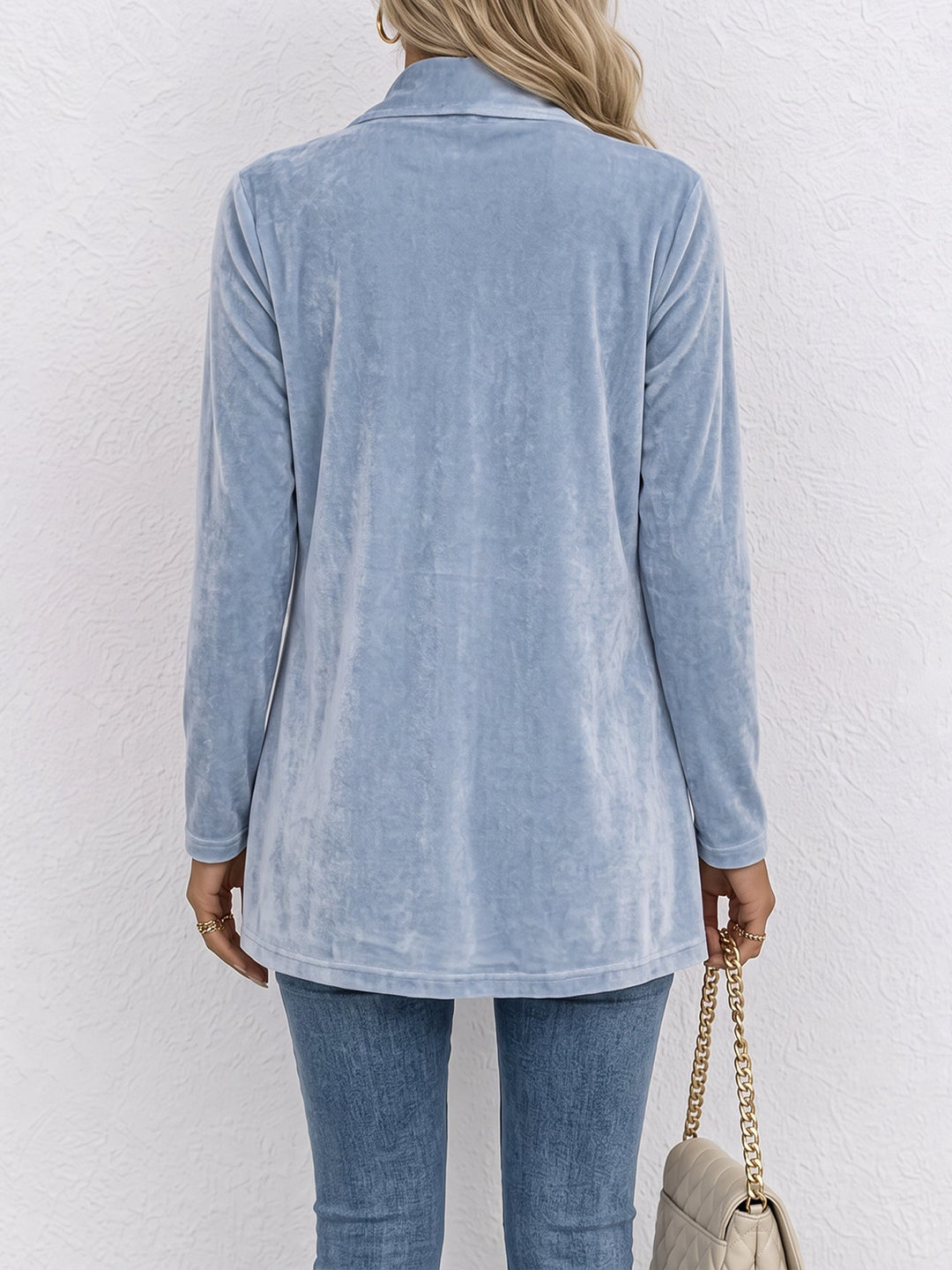 Damen doppelreihige Strickjacke mit Zierknöpfen