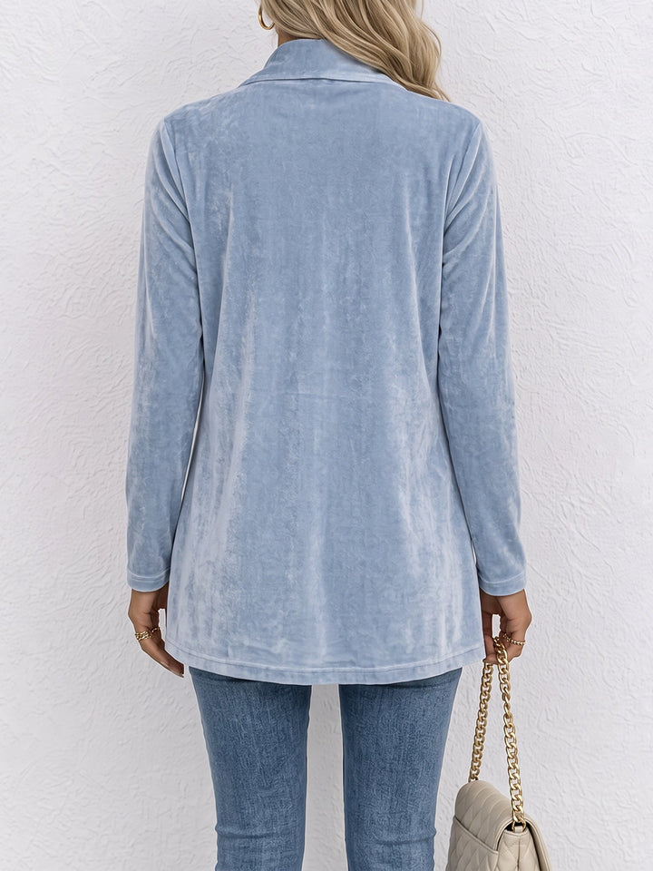 Damen doppelreihige Strickjacke mit Zierknöpfen