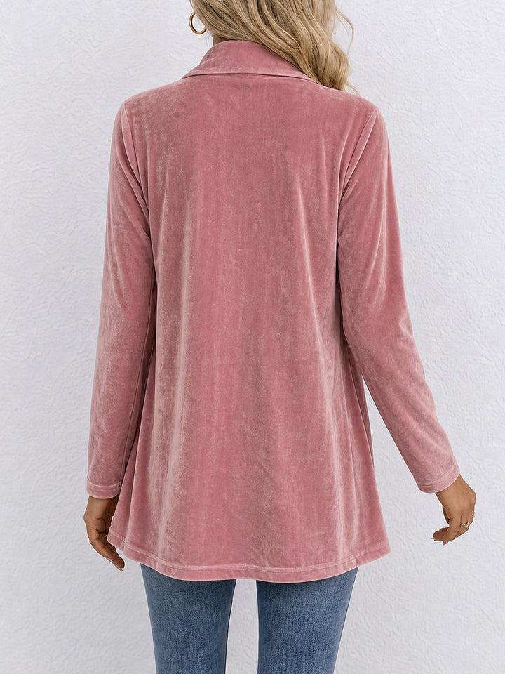 Damen doppelreihige Strickjacke mit Zierknöpfen