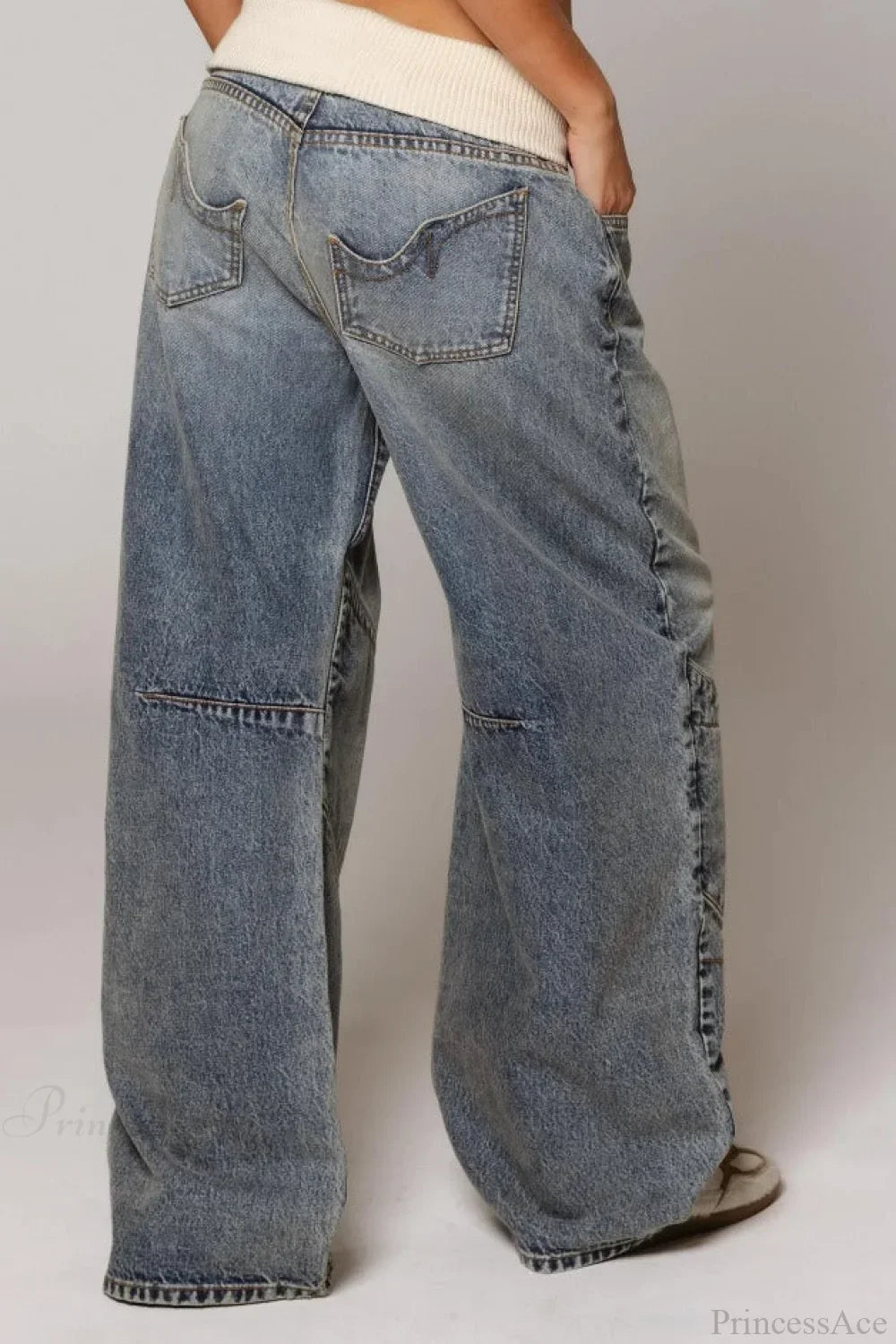 Damen Jeans im Washed-Look mit niedriger Taille
