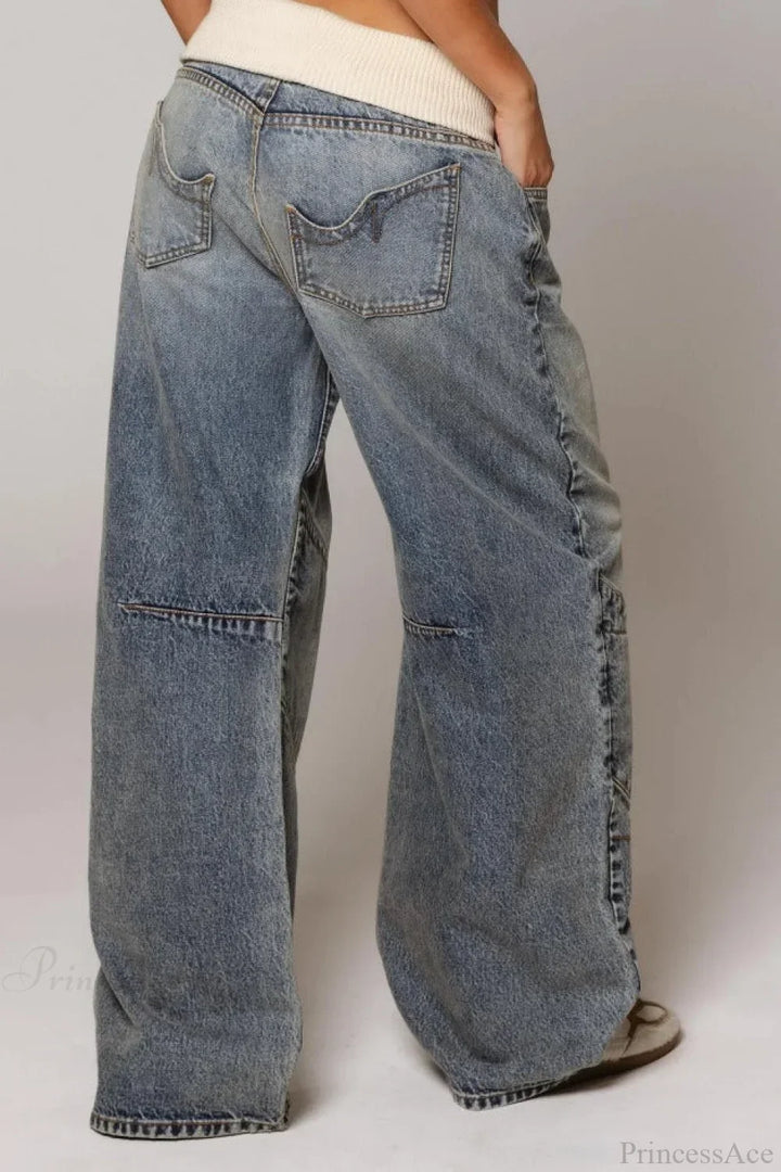 Damen Jeans im Washed-Look mit niedriger Taille