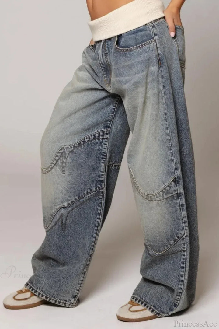 Damen Jeans im Washed-Look mit niedriger Taille